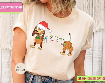 Toy Story Slinky Dog Christmas Shirt,  Disney X-mas Holiday Shirt, Christmas Light Dog Shirt, Disney Christmas Shirt, Toy Story Christmas