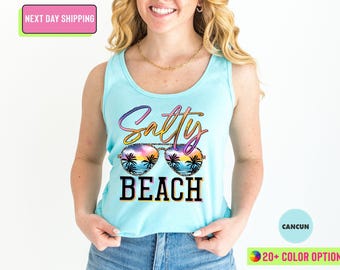 Salty Beach Tank Top, Beach Racerback Tank Top, Beach Tank Top, Summer Time Tank Top, Racerback Tank, Salty Beach Tank, Feeling Salty Tank