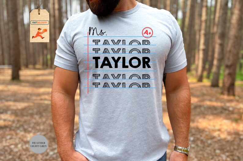 Teacher Shirt, Teacher Custom Name Shirt, Teacher Appreciation Gift, Notebook Paper Shirt, Teacher Shirt, Teacher Gift, Custom Teacher Shirt