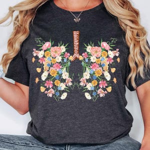 Respiratory Therapist Flower Lungs Shirt, RT Shirt, Respiratory Therapy Week Shirt, Pulmonologist Shirt, Floral Lungs Shirt, Gift for Her
