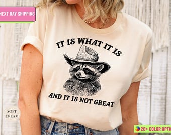 It is What It is and It is Not Great Shirt, Funny Raccoon Shirt, Raccoon Meme Shirt, Gag Tshirt, Funny Trash Panda Shirt, Racoon Tshirts