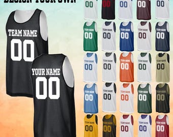 Custom Reversible Mesh Jersey Tank and Short, Reversible Printed Basketball Mesh Jerseys, Personalized Team Jersey Tank, Jersey Mesh Short