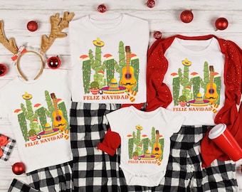 Spanish Merry Christmas Feliz Navidad Family Group Shirt, Feliz Navidad 2025 Spanish Family Christmas Tee, Mexican Christmas Family Matching