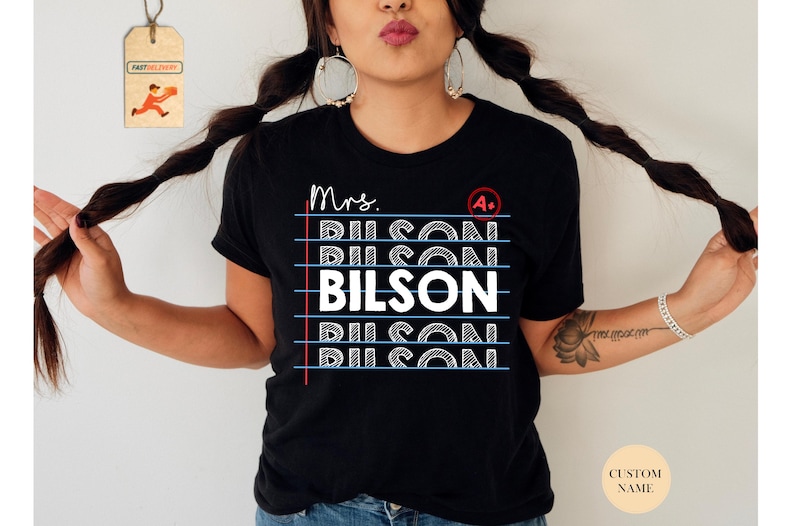 Teacher Shirt, Teacher Custom Name Shirt, Teacher Appreciation Gift, Notebook Paper Shirt, Teacher Shirt, Teacher Gift, Custom Teacher Shirt