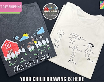 Custom Drawing Shirt, Kids Drawing Shirt, Actual Drawing Shirt, Kids Art Shirt, Gift for Mom, Gift for Dad, Personalized Shirt, Memories Tee