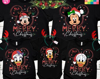 Disney Mickey and Friends Christmas Family Matching Shirt, All Characters Disneyland Xmas Tee, Family Christmas Matching Shirt, Disney Trip