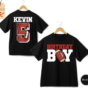 American Football Birthday Boy Shirt, Football Birthday Party Tee, Custom Birthday Football Shirt, Kids Name Age Birthday Shirt,Birthday Tee