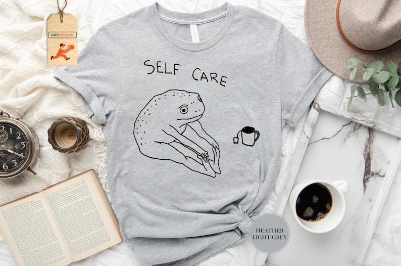 Self Care Frog T-Shirt, Funny Frog Self Care Shirt, Cottagecore Frog T-Shirt, Mental Health Matters Shirt, Sarcastic Anxiety Shirt, Gift Tee
