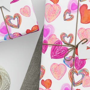 Valentine Pink Hearts: Specialty Wrapping Paper - High-Def Luxury, Unique Design - Elevate Your Gift Presentation