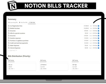 Notion Bills Tracker