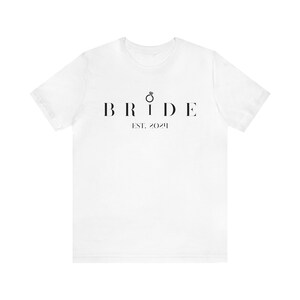 2024 Bride Shirt, Classic, Modern, Bridal Party Shirt, Wedding Shirt, Engagement, Minimal Unisex Jersey Short Sleeve Tee