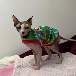 Cotton Sphynx Cat T-Shirts different patterns last pieces M size