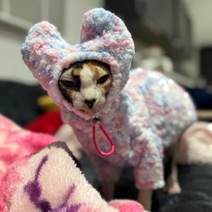 Sphynx Cat hat  teddy fleece warm and cosy winter
