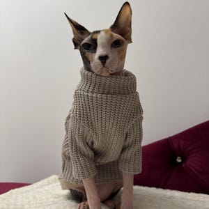 Sphynx Warm Jumper Knitted Fabric long sleeves Cat Clothes winter