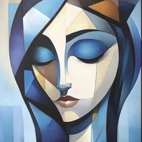 ピカソ キュビズム女性キャンバスプリント：モダンアートギャラリーの