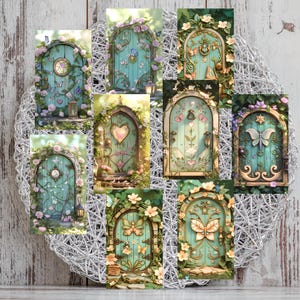 Blumenfee Tür Topper x9, Kunsthandwerk, Junk Journal, Scrapbook, Tags, Wandkunst