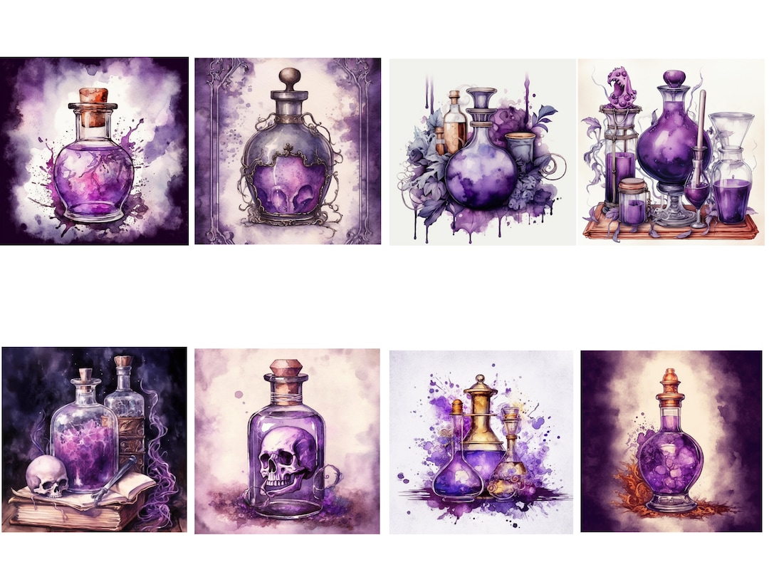 Purple Alchemy Card Toppers, Crafts, Junk Journal, Scrap Book, Tags - Etsy