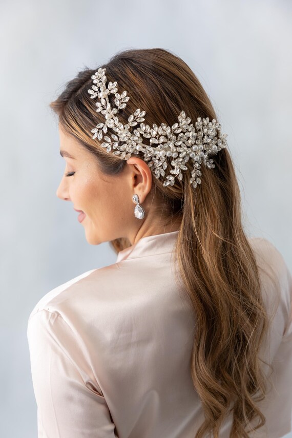 Crystal Pearl Wedding Headband: Bridal Tiara Hair Accessory  display picture 2