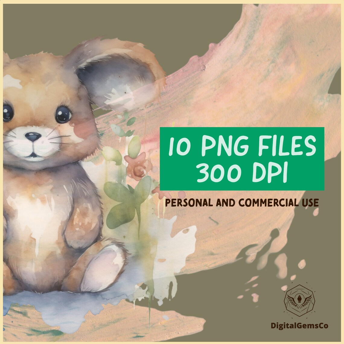 Woodland Animals Watercolor Clipart Forest Animals Nursery Etsy