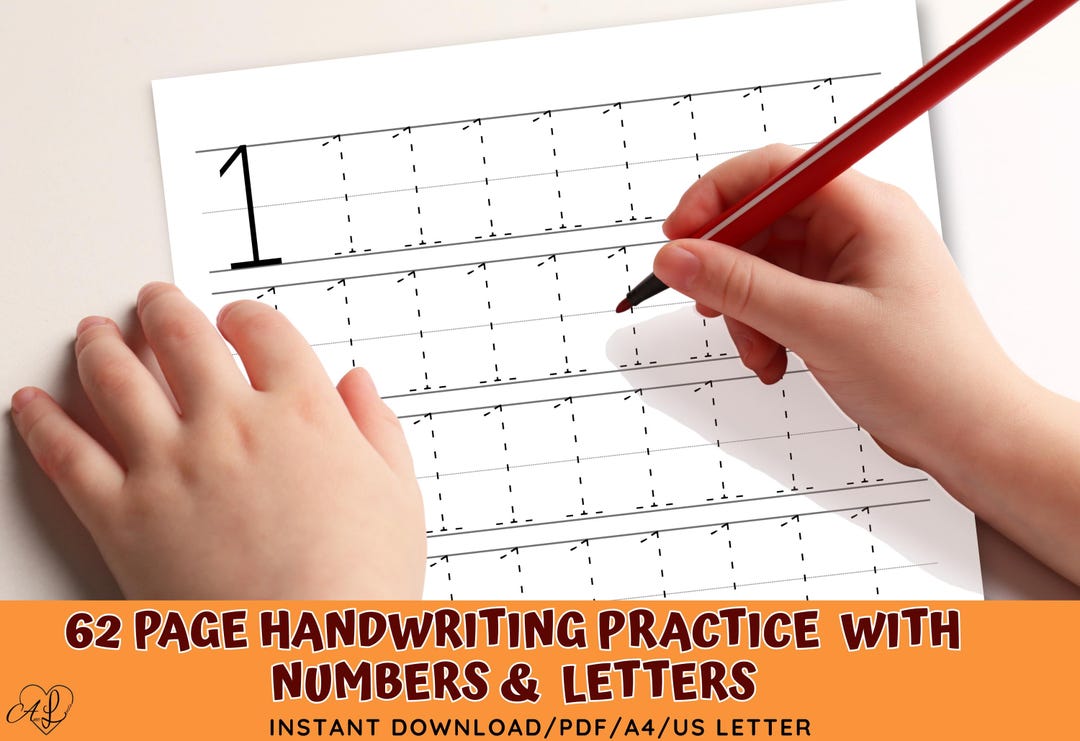 Alphabet & Number Tracing Worksheets, Preschool Handwriting Practice ...