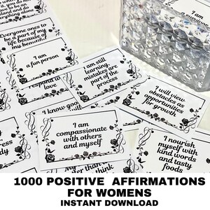 1000 cartes d'affirmations positives pour la croissance et la guérison émotionnelle des femmes, affirmations du jour, pensées positives, amour de soi à imprimer
