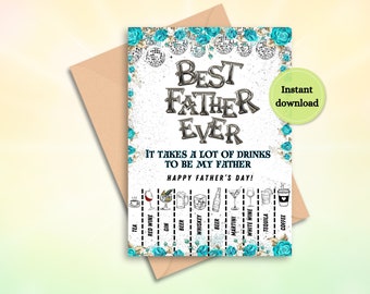 Best Father Ever Happy Father's Day Appreciation Card Instant Download