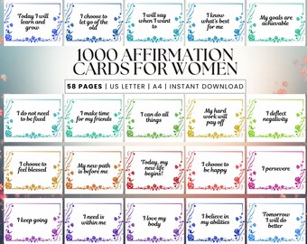 Printable Positive Affirmation Cards, Self Care &Mindfulness Gift, Digital Download, Anelinda