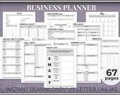 Business Planner, Small Business Planner, Home Business Planner, Business Organizer Binder Pages, PDF Download, US letter, A4, A5