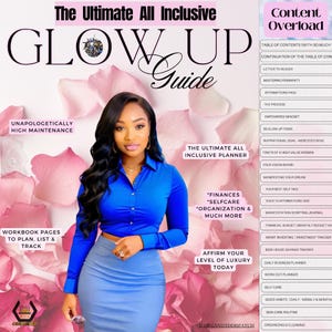 Ultimative GLOW-UP Anleitung | Glow Up-Planer | Kopfanfang | Selbstfürsorge | Neues Jahr, neues Du | Planer | Ersparnis-Tracker | Erfinde Dich neu