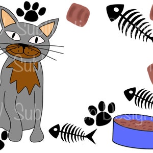 Katze Leckerli Motiv -PNG DATEI
