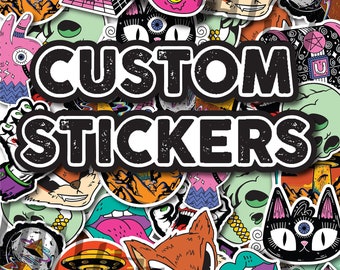 50 x Custom Any Shape Stickers - Your Design Bought To Life , Branding Advertisement Packaging Bags Sticker, Labels Waterproof