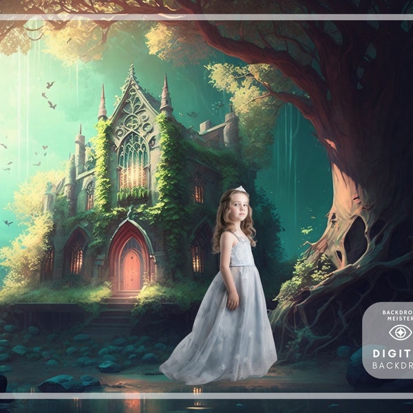 Fairytale Forest Backdrop | Digital Download | Photoshop Overlays, Wedding & Maternity Backdrops, Backgrounds for photography