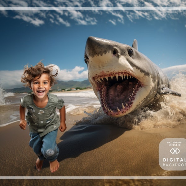 Shark Backdrop | Digital Download | Photoshop Overlays, Wedding & Maternity Backdrops, Backgrounds for photography