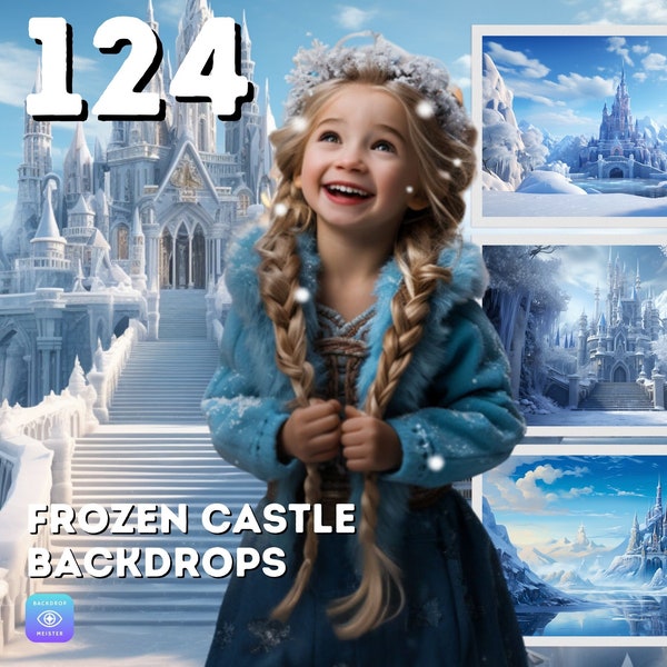 124 Frozen Ice Castle Backdrops | Digital Download | Photoshop Overlays, Wedding & Maternity Backdrops, Backgrounds for photography