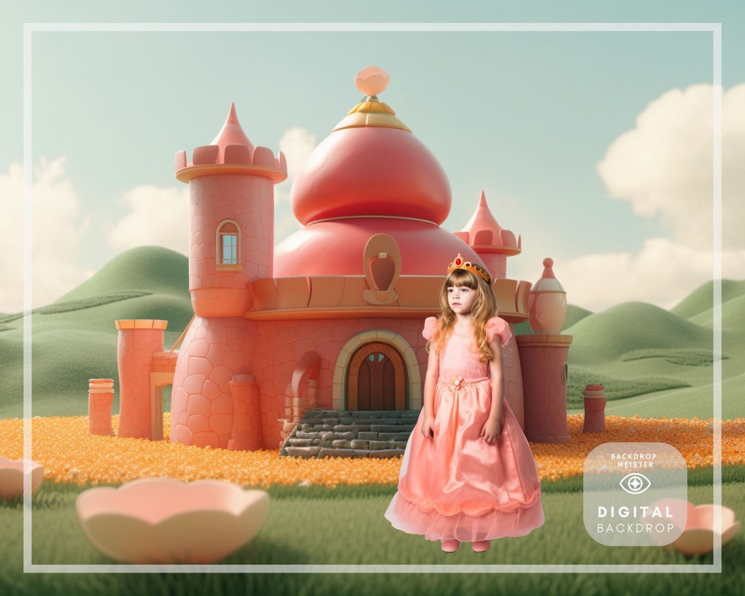 Peach's Castle Backdrop Mario Bros Digital Download Wedding &amp; Maternity Backdrops, Photoshop ...