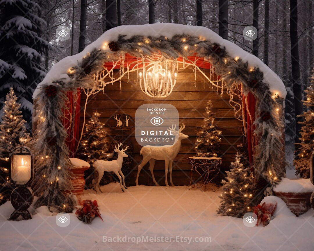 Christmas Arch Backdrop Digital Download Nativity Scene Stock ...