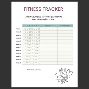 Weekly Workout Planner, Digital Fitness Planner, Workout Tracker, Workout Design Journal, Digital Print, Digital Download