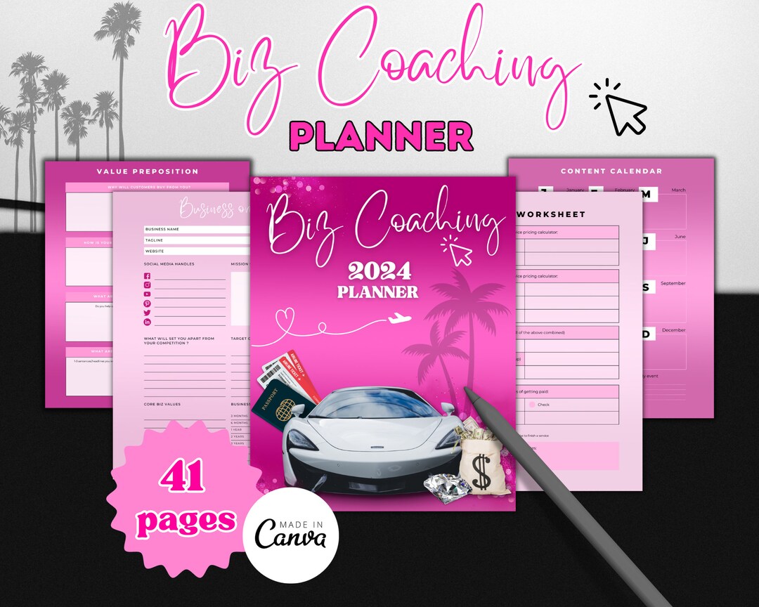Biz Coaching Digital Planner/business Coaching Planner/ Canva Template