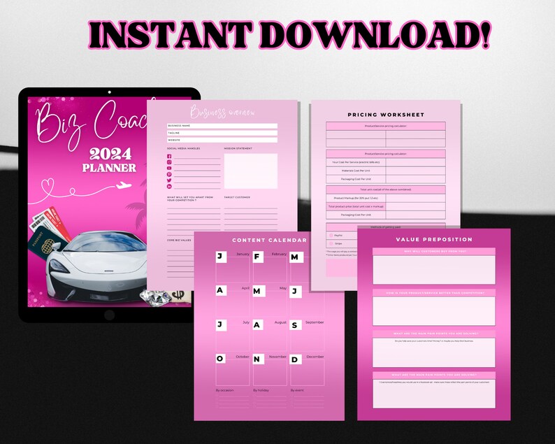 Biz Coaching Digital Planner/business Coaching Planner/ Canva Template