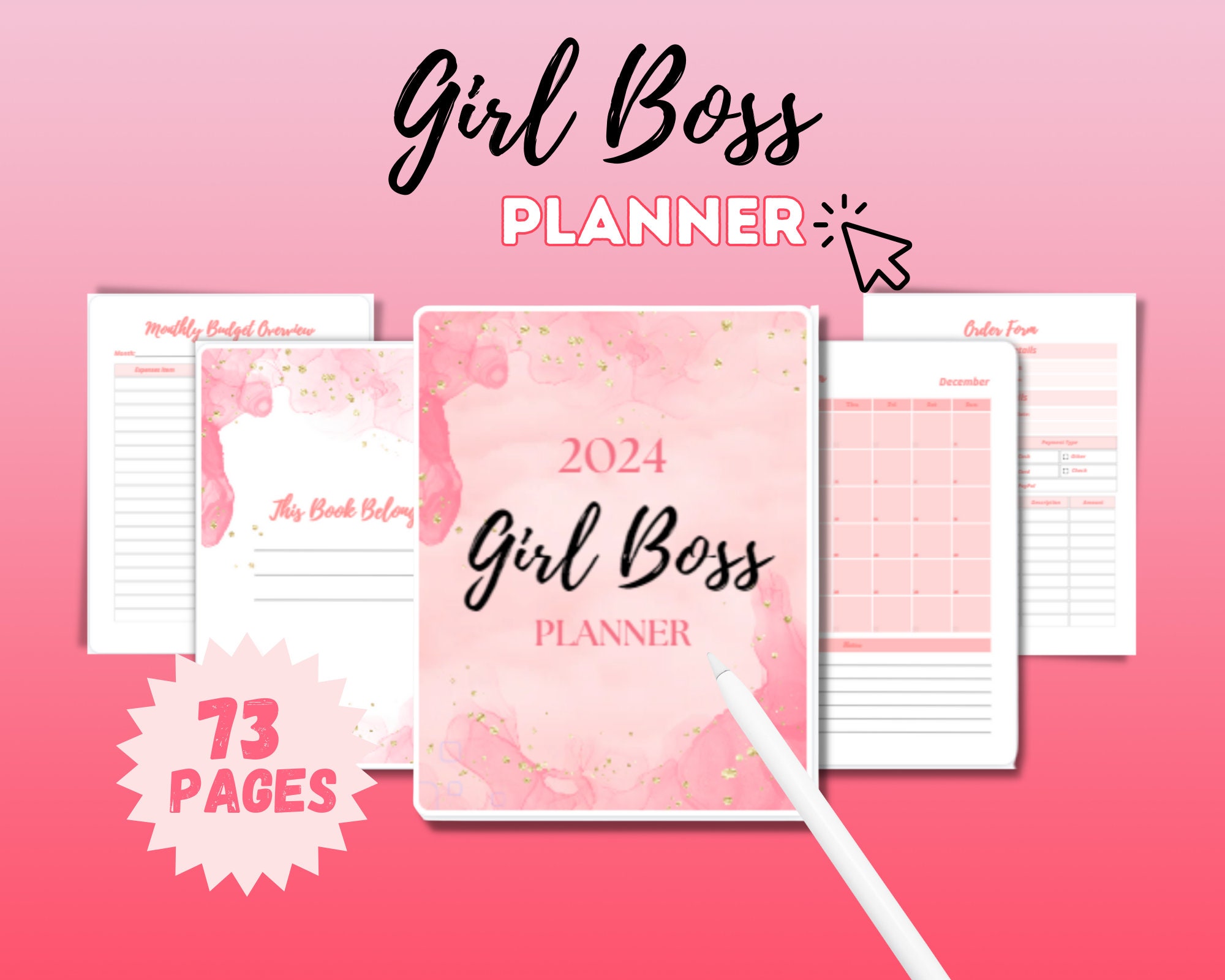 2024 Girlboss Planner Bundle, Printable Planner, Canva Editable Planner ...