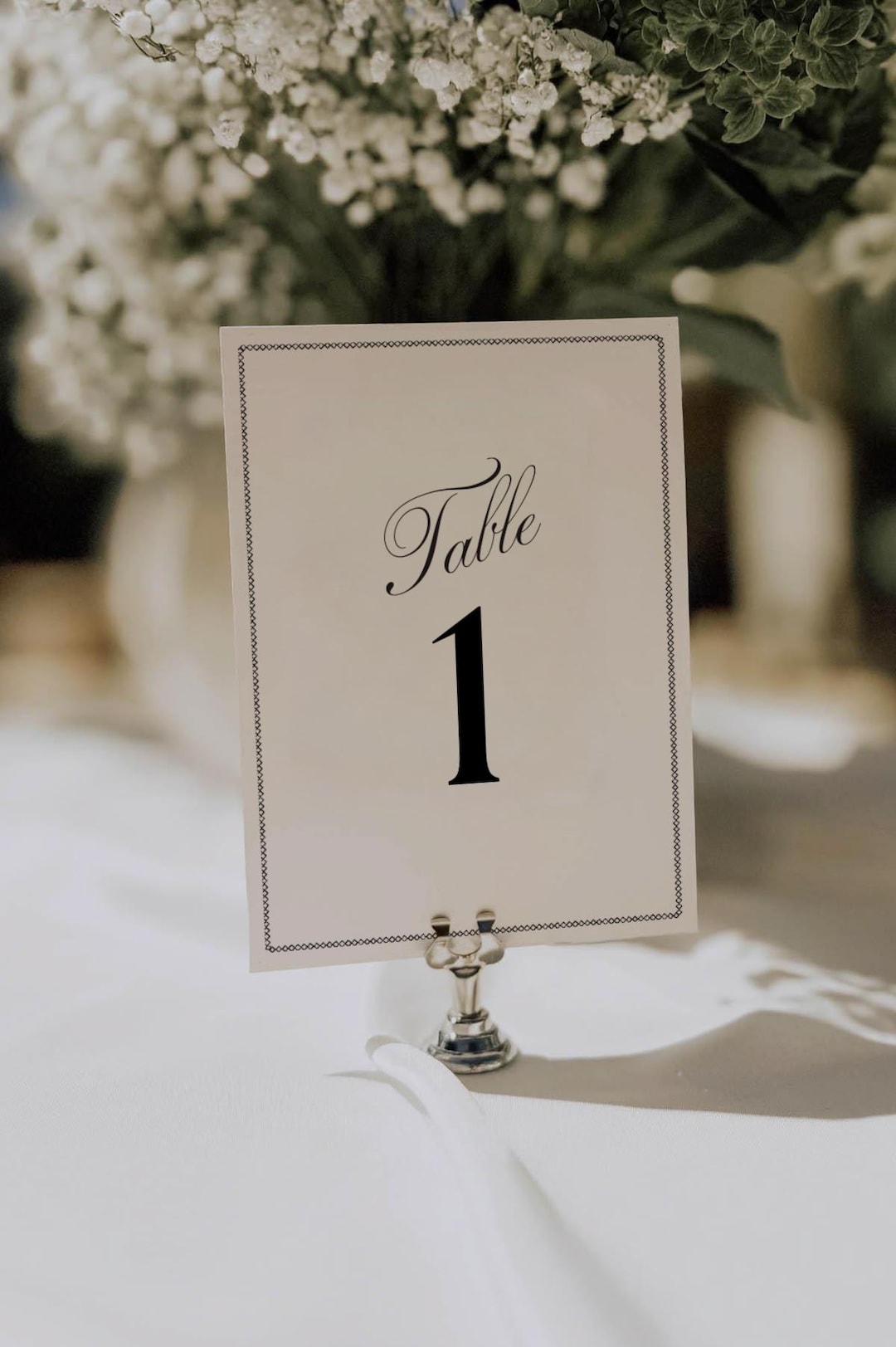 Table Numbers, Elegant Black & White, Editable Template (canva) - Etsy