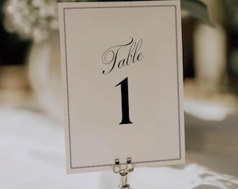 Tabellnummer, elegant svartvitt, redigerbar mall (Canva)