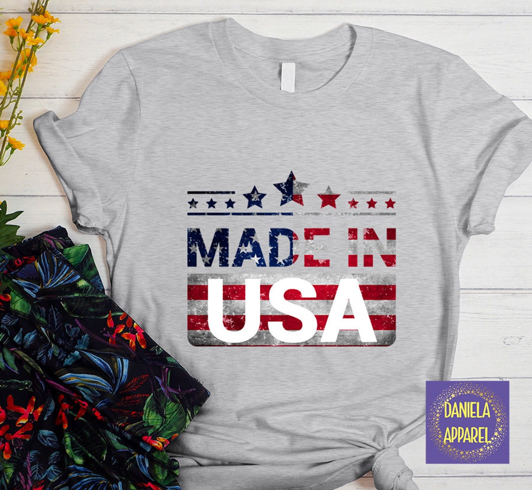 Made in USA Shirt, USA Flag SVG, Custom Tee Png Files, Digital Funny