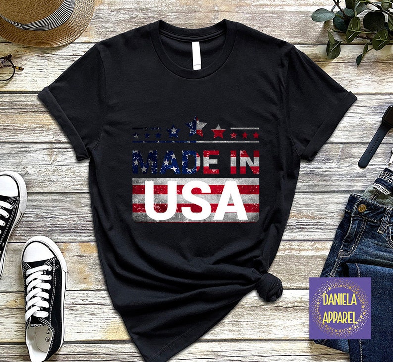 Made in USA Shirt USA Flag SVG Custom Tee Png Files Digital Etsy
