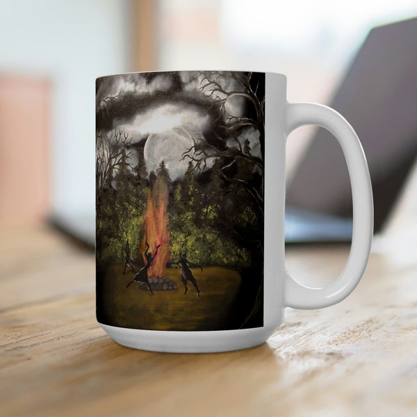 Coffee mugs with pictures. Artistic mugs, art, gift coffee mugs, witches gifts, wiccan gifts,  Ceramic Mug 15oz, gifts for under 20 dollars