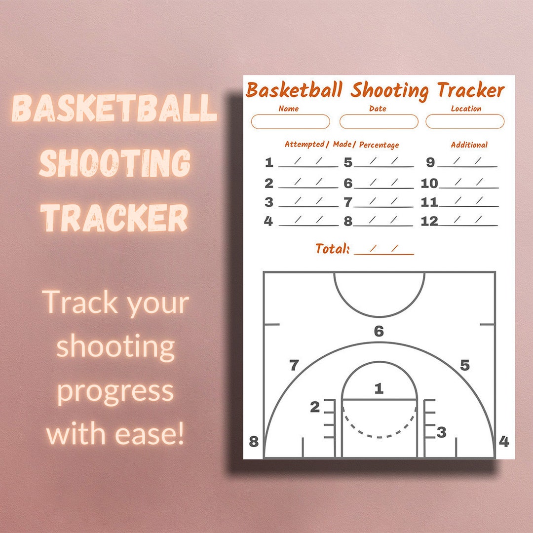 Basketball Shooting Percentage Tracker Log Shots Made Etsy