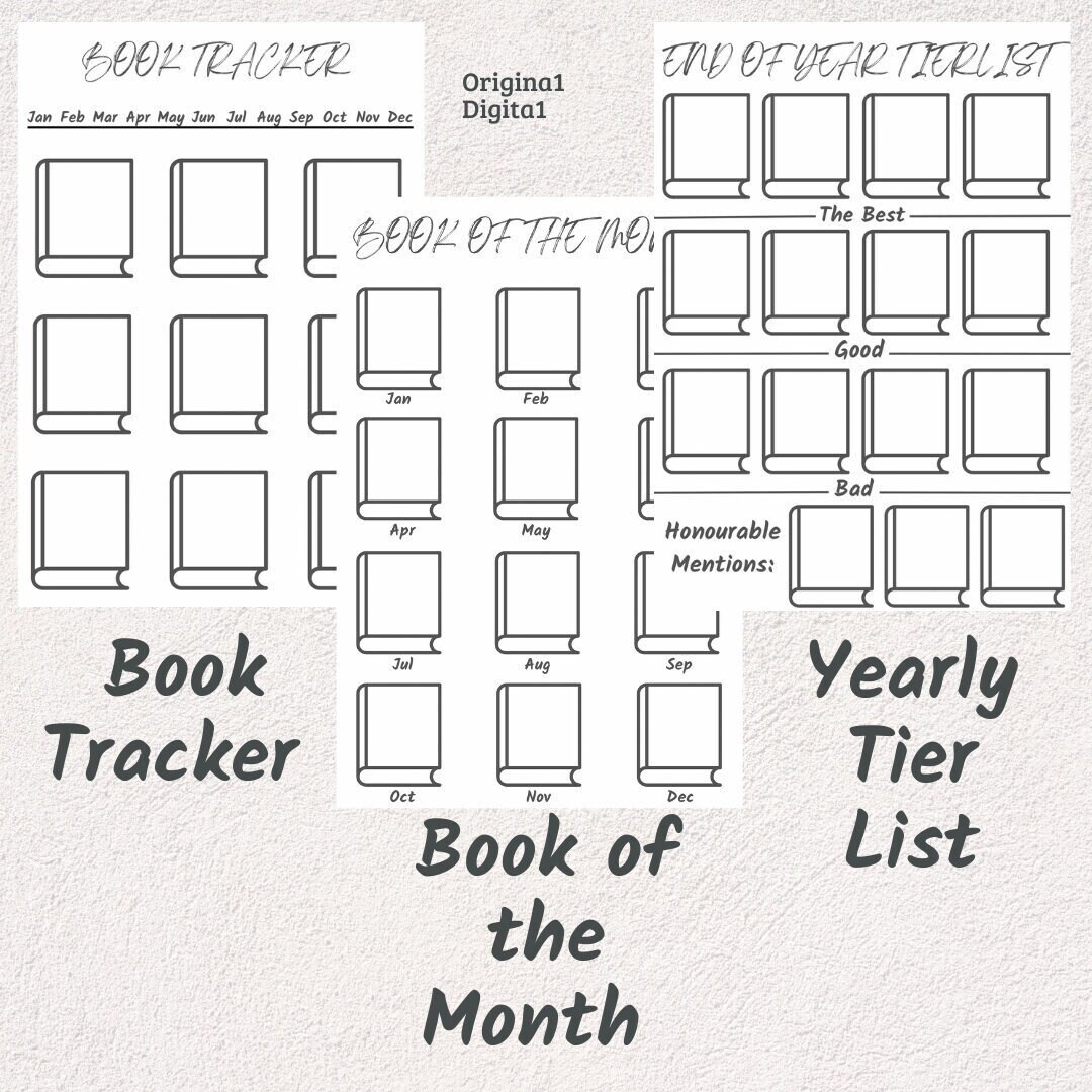 Printable Books of the Year Tier List Tracker & Book of the Etsy