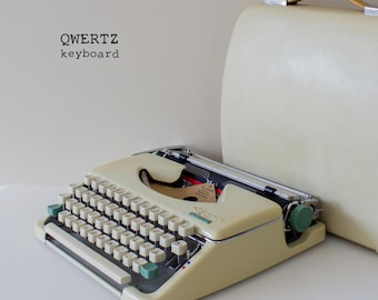 Olympia Splendid 66 working typewriter, vintage typewriter with case, writer gift