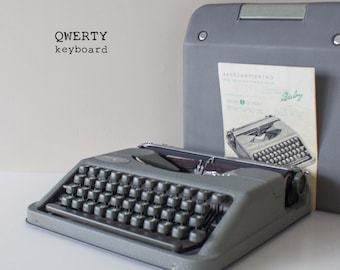 Vintage HERMES Baby Working Typewriter with case, portable typewriter, 1950s
