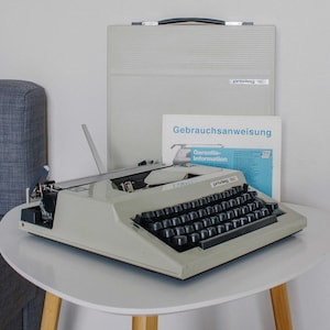 Privileg 160 typewriter, gift writer, portable working typewriter, 1960s, Christmas gift